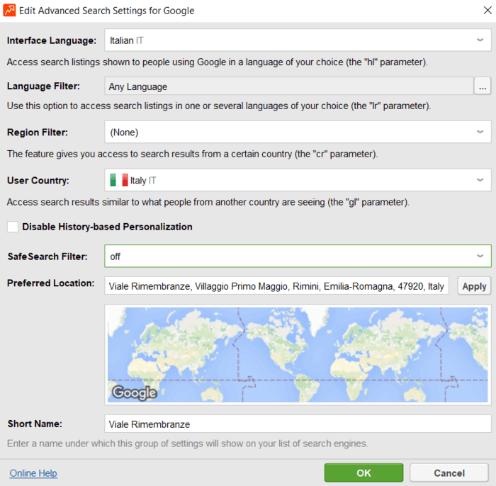 tracking local results in rank tracker