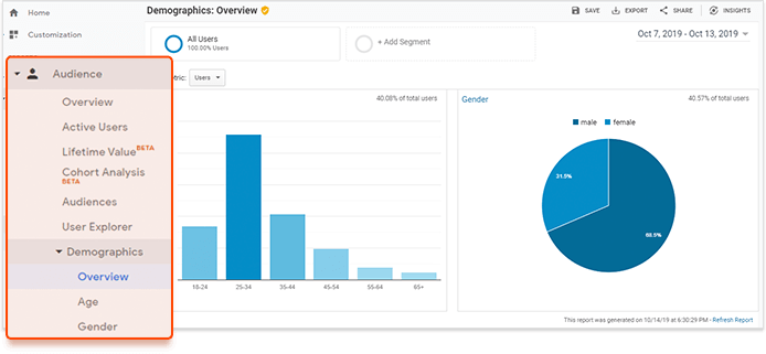 Check out your audience demographics in Google Analytics