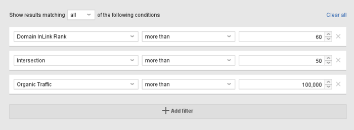 Use filters to sort your best pitch prospects