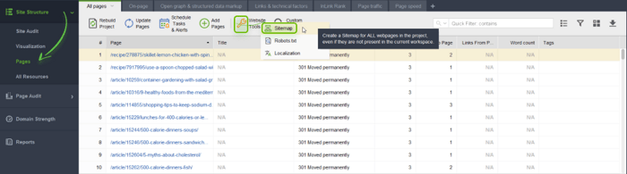 Sitemap generator tool