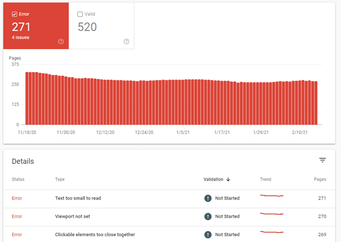 google search console mobile usability report